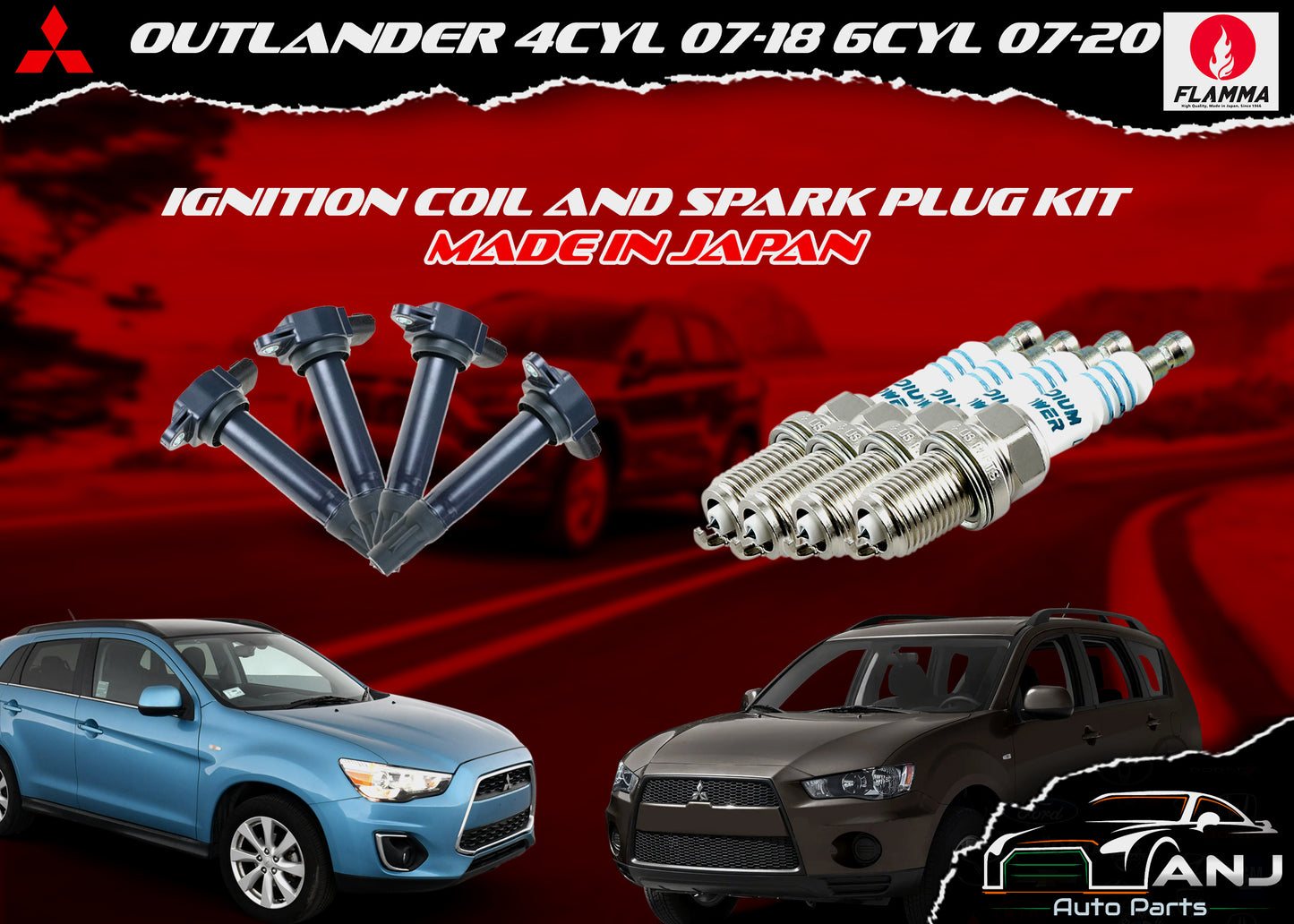 MITSUBISHI OUTLANDER 2007-2020 IGNITION COIL KIT MADE IN JAPAN