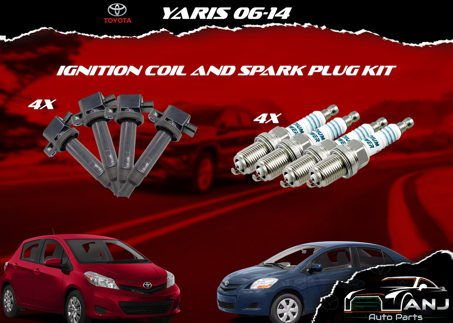 TOYOTA YARIS 2006 -2014 IGNITION COIL KIT