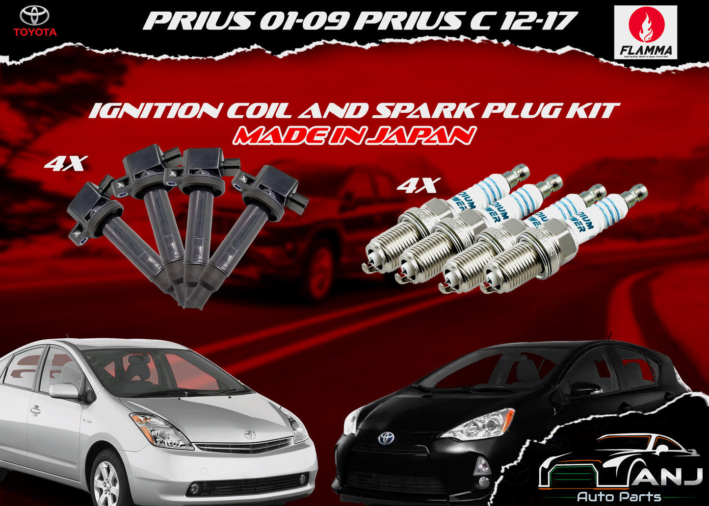 TOYOTA PRIUS IGNITION COIL KIT MADE IN JAPAN