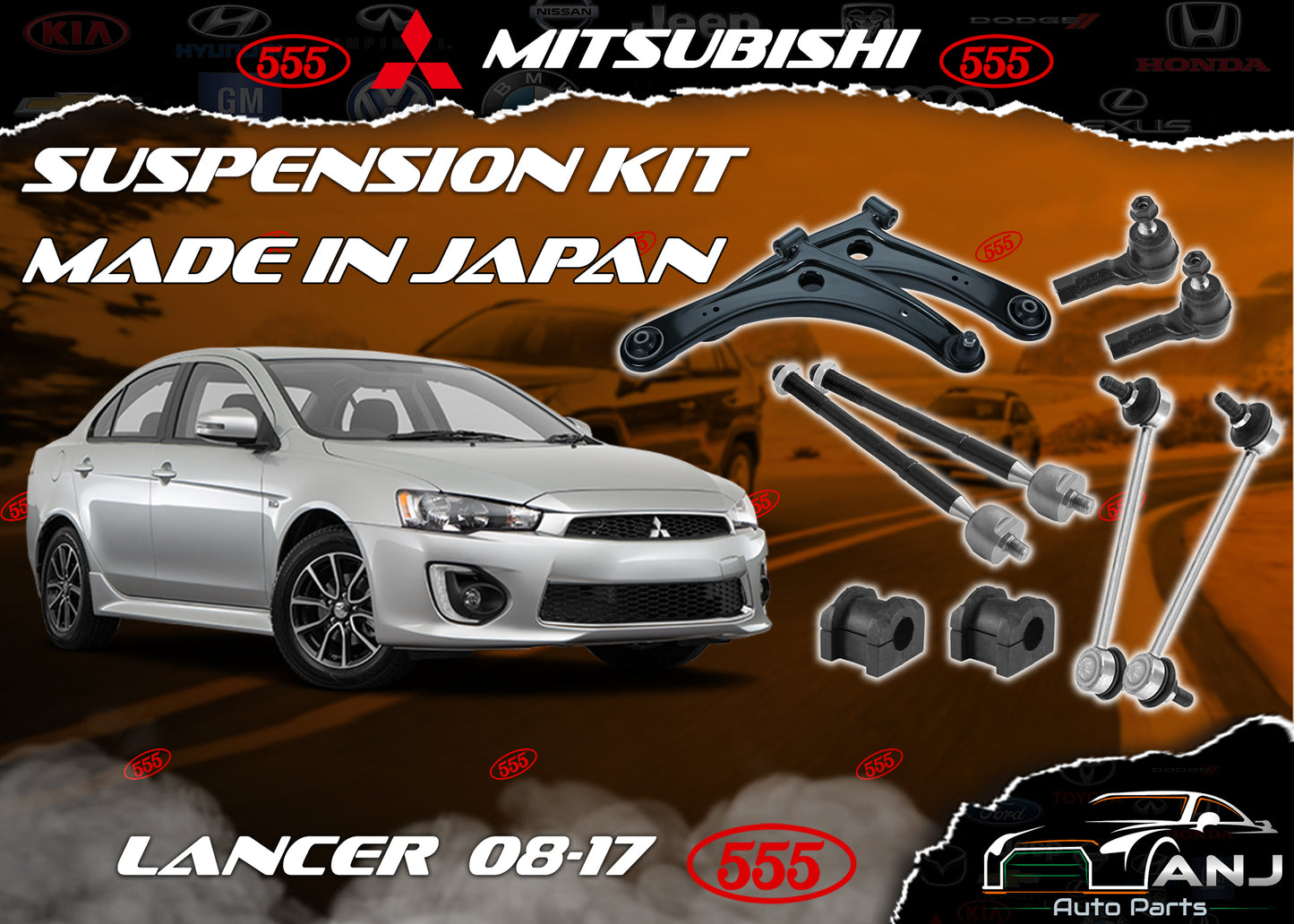 MITSUBISHI LANCER 2008-2017 SUSPENSION KIT MADE IN JAPAN 555
